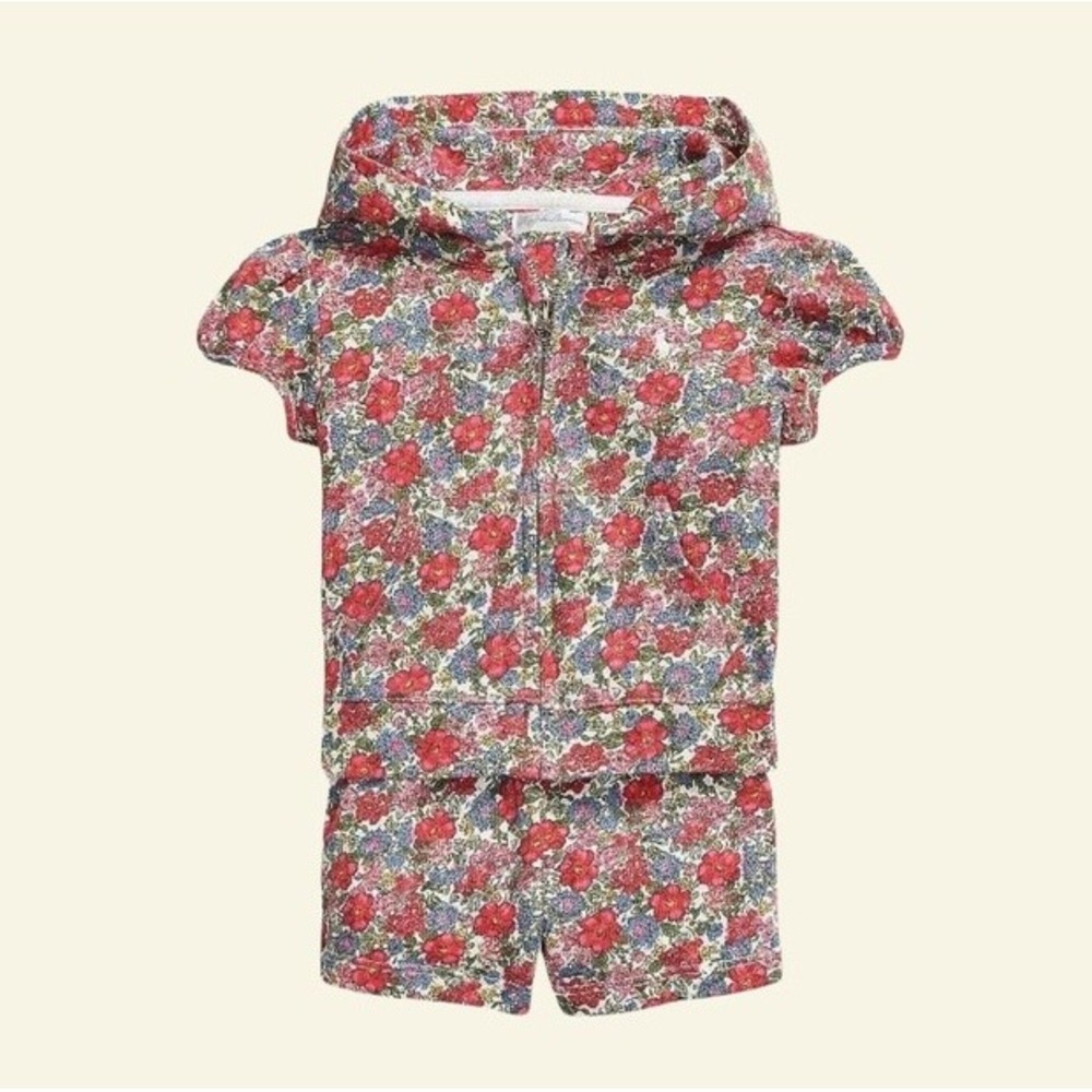 Polo‎ Ralph Lauren Girls Set Zip Hoodie and Shorts Sz 18M